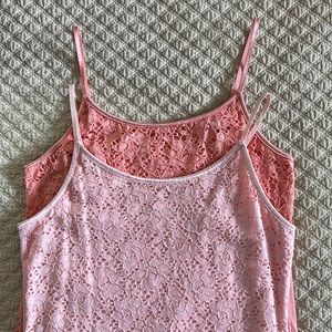 Adjustable Straps Stretch Lace Camis- Twosome! Size Small